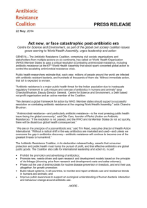 Press Release - Antibiotic Resistance Coalition to WHA