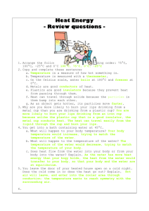 Heat energy - review questions