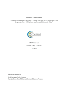 Substantive Change Proposal - Coastline Community College