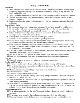 Laboratory Safety Symbols and Rules