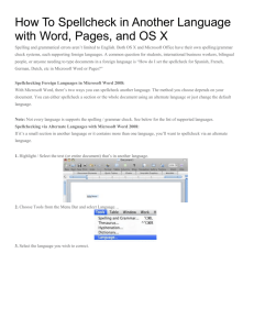Word processing in French for MAC