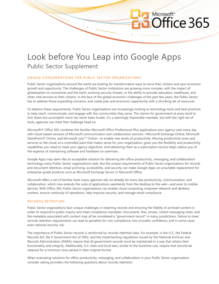 Google Apps Competitive Discussion Guide