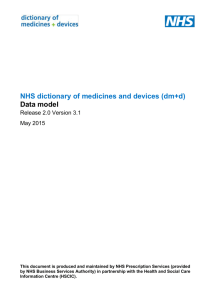 NHS dictionary of medicines and devices Data Model