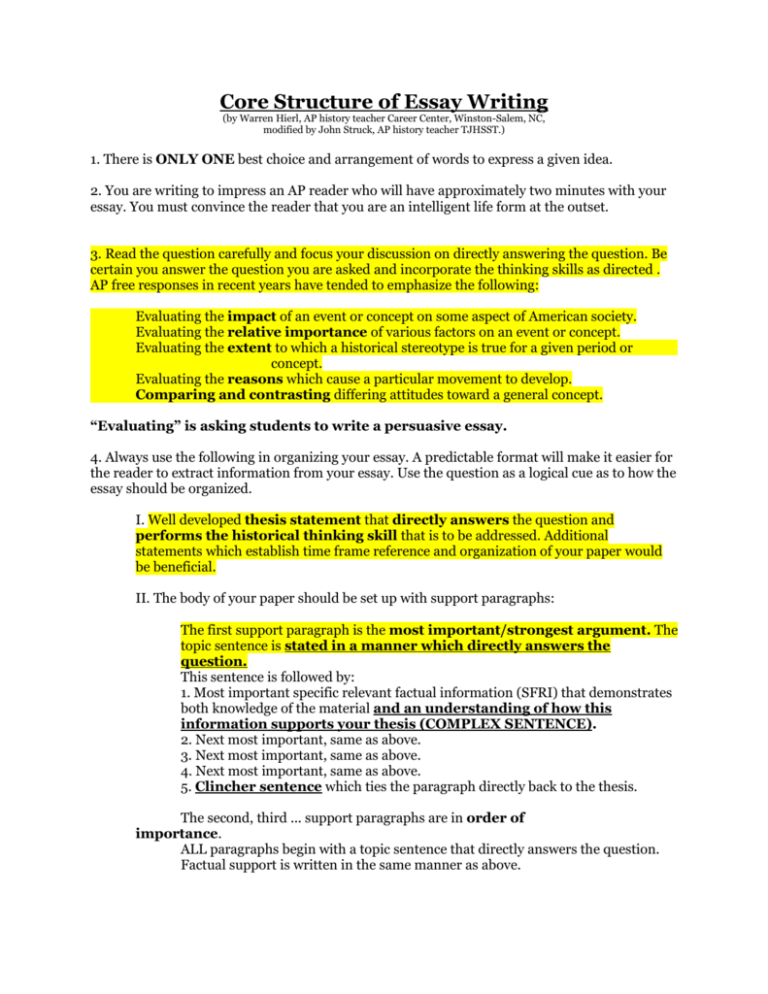 3500 word essay structure