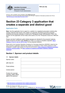 Section 23 Category 3 application that creates a separate and