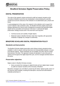 Bradford Scholars Digital Preservation Policy