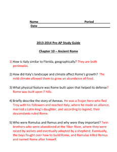 2013-2014 Pre-AP Study Guide Chapter 10 – Ancient Rome