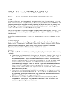 Policy: HR – Family and Medical Leave Act