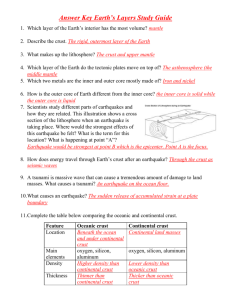 Answer Key Earth`s Layers Study Guide