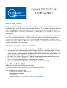 Open SUNY Textbooks Call for Authors