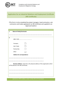 Compliance with Industrial Relations and Employment Obligations