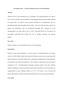 Myxedema coma – A cause for delayed recovery from anaesthesia