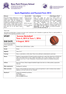 Sports Registration form SUMMER BASKETBALL 2015