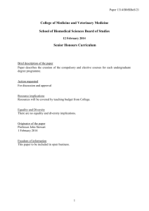 Senior Honours Curriculum - Papers