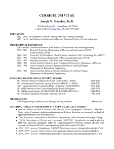 See more (CV)... - Joint School of Nanoscience and Nanoengineering