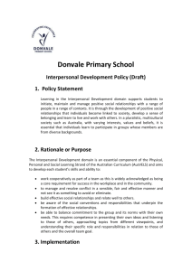 Interpersonal Development Policy 2013