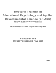 EP-ADS Guidelines for students entering in Fall 2013
