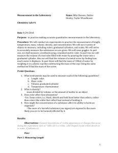 Measurement in the Lab Report