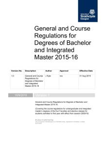 General & Course Regulations for Degrees of Bachelor & Integrated