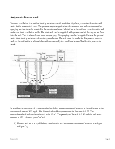 Benzene sorption