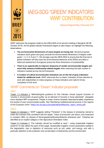 IAEG-SDG “GREEN” INDICATORs WWF Contribution Global and