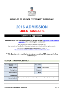 2016 Prescribed Questionnaire