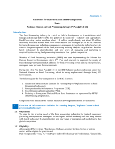 (2012-13) under NMFP - Department of Food Processing