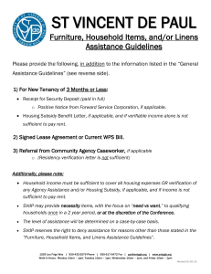 Furniture and Household Items Guidelines