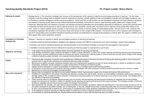 Teaching Quality Standards Project (2014) ITL Project Leader