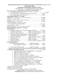 Lyman Briggs College Genomics & Molecular Genetics requirements