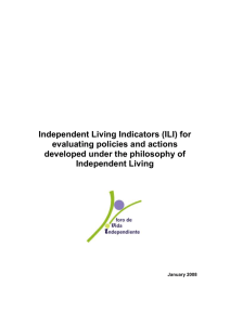 Indicators for Independent Living (IFIL) for evaluating policies