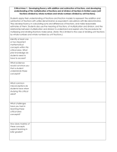 Critical Area 1: Developing fluency with addition and subtraction of