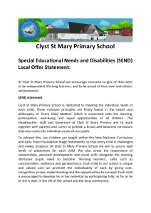 Clyst St Mary SEND report - Clyst St Mary Primary School
