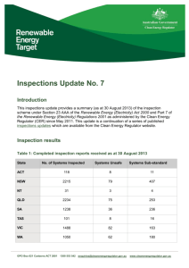 Inspections Update No 7 - Clean Energy Regulator