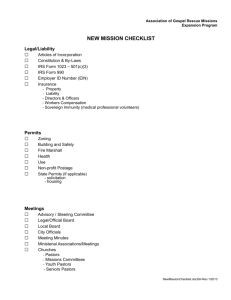 New Mission Checklist