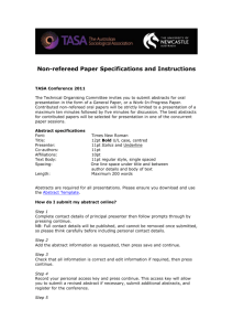 Non-refereed Paper Specifications and Instructions
