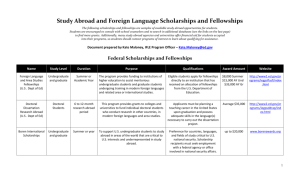 Study Abroad Scholarships Matrix