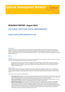 RESEARCH REPORT: August 2014 - Cultural Development Network