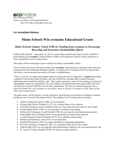 Maine Schools Win ecomaine Education Grants