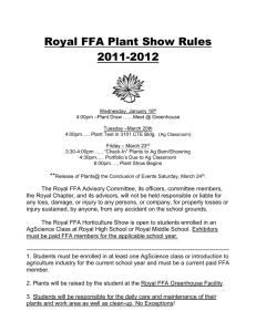 2009--10 Royal FFA Plant Show Rules
