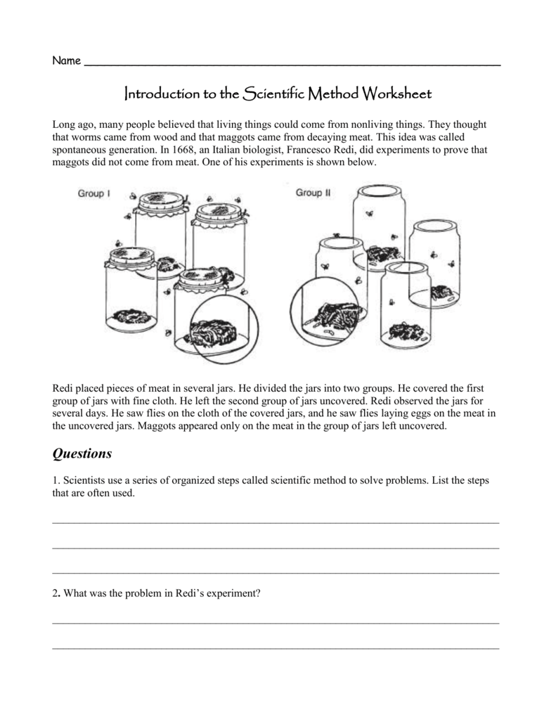 Introduction to the Scientific Method Inside Scientific Method Worksheet Answer Key