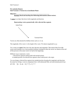 U9L1 Introduction and Operations on Vectors