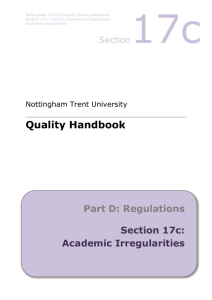 academic irregularities - Nottingham Trent University