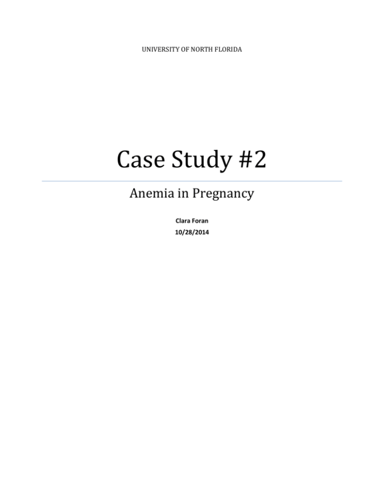 case study pregnancy with iron deficiency anemia