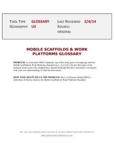 mobile scaffolds & work platforms glossary