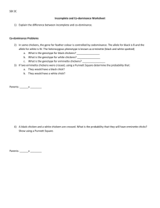 SBI 3C Incomplete and Co-dominance Worksheet Explain the