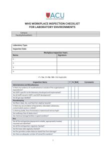whs workplace inspection checklist for laboratory environments