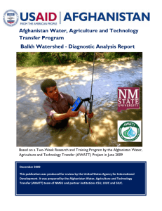 AWATT Balkh Watershed - Diagnostic Analysis Report. Full