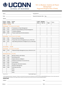 program plan of study - MS in Business Analytics and Project