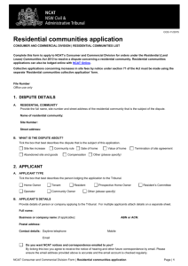 Residential communities application